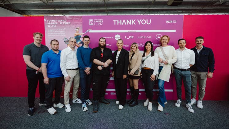TENNIS - WTA, Tennis Damen Upper Austria Ladies Linz LINZ,AUSTRIA,11.APR.26 - TENNIS - WTA Tour, Upper Austria Ladies Linz. Image shows Barbara Schett-Eagle and participants.  GEPAxpictures xAlexanderxSolc