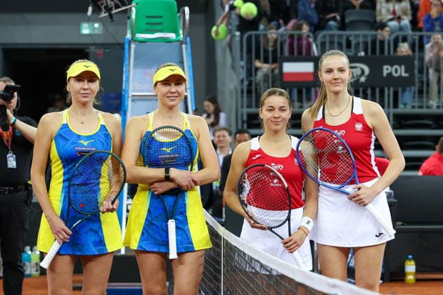 2026.04.11 Gliwice Tenis Billie Jean King Cup mecz kwalifikacyjny Polska - Ukraina N z Martyna Kubka Maja Chwalinska mecz gry podwojnej (doubles match) Lyudmyla Kichenok, Nadiia Kichenok mecz gry podwojnej (doubles match) Foto Sebastian Sienkiewicz PressFocus 2026.04.11 Gliwice Tennis Billie Jean King Cup Qualifiers Match Poland - Ukraine Martyna Kubka Maja Chwalinska mecz gry podwojnej (doubles match) Lyudmyla Kichenok, Nadiia Kichenok mecz gry podwojnej (doubles match) Credit: Sebastian Sienkiewicz PressFocus NEWSPIX.PL --- newspix.pl 