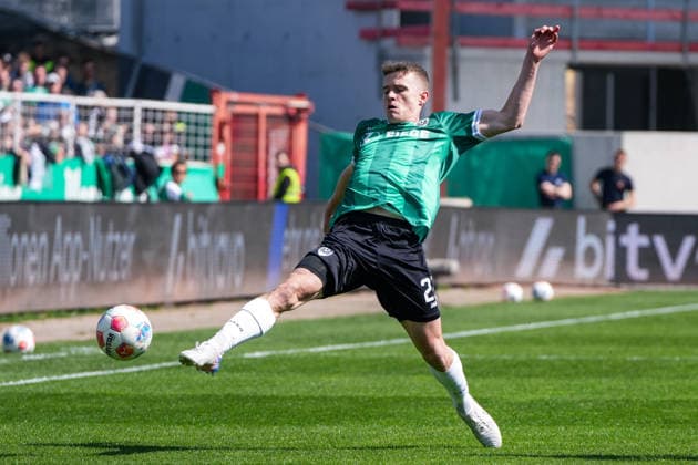 Deutschland: Fussball 2. Bundesliga, Saison 2025 26, 29. Spieltag, Preußen Münster vs SpVgg Greuther Fürth, 11.04.2026, LVM Preußenstadion (Münster, Nordrhein-Westfalen) Jano ter Horst (Preußen Münster, 27)