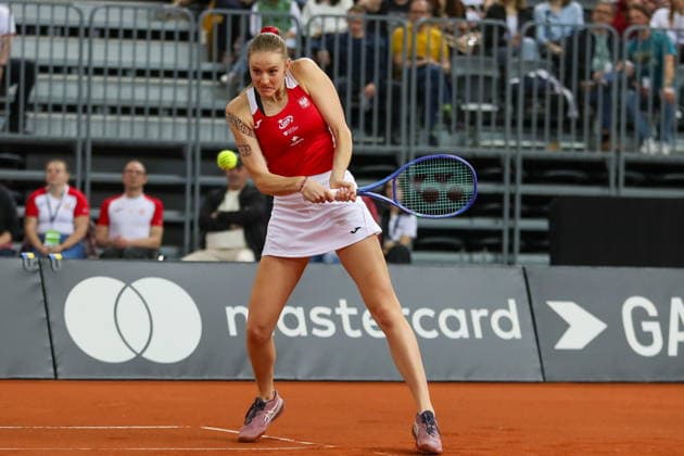 Gliwice 11.04.2026. Tenis Billie Jean King Cup kwalifikacje mecz: Polska - Ukraina --- Tennis Billie Jean King Cup Qualifiers match: Polska - Ukraina nz Kubka Martyna Fot. Kacper Staniec NEWSPIX.PL --- newspix.pl 
