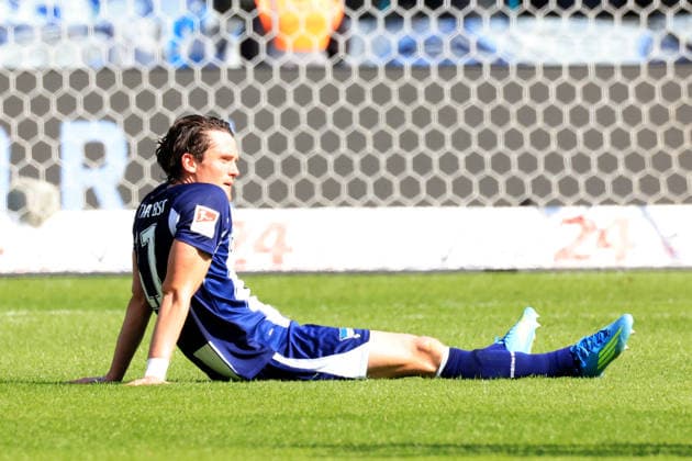 DEU, DFL, 2. FBL, Hertha BSC vs. 1.FC Kaiserslautern, 11.04.2026, Berliner Olympiastadion, Berlin, DEU, DFL, 2. FBL, Hertha BSC vs. 1.FC Kaiserslautern, im Bild Fabian Reese (Hertha BSC Berlin 11) DFL - regulations prohibit any use of Photographs as image sequences and or quasi-video