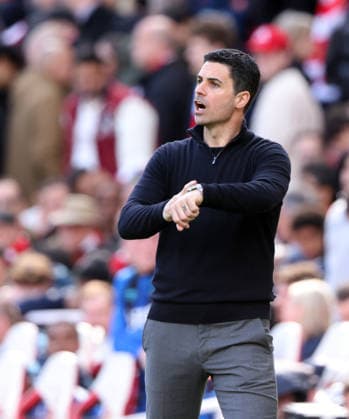 Mikel Arteta (Arsenal manager) at the Arsenal v AFC Bournemouth EPL match, at the Emirates Stadium, London, UK on 11th April, 2026. 