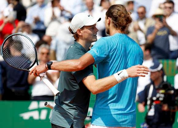 Rolex Monte-Carlo Masters PHOTOPQR NICE MATIN Dylan Meiffret ; Roquebrune Cap-Martin ; 11 04 2026 ; 119e edition du Rolex Monte-Carlo Masters de Tennis. Matchs du 7e jour. ICI : Jannik Sinner remporte son match face a Alexander Zverev Roquebrune Cap-Martin France  Copyright: xPHOTOPQR NICExMATIN MAXPPPxDylanxMeiffretx 20260411NIM7119 20260411NIM7119