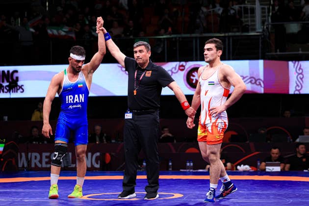 Senior Wrestling Asian Championships 70kg FS - Sina Mahdi Khalili (IRI) df. Shakhzodbek Yarashev (UZB) *** Senior Wrestling Asian Championships 70kg FS Sina Mahdi Khalili IRI df Shakhzodbek Yarashev UZB