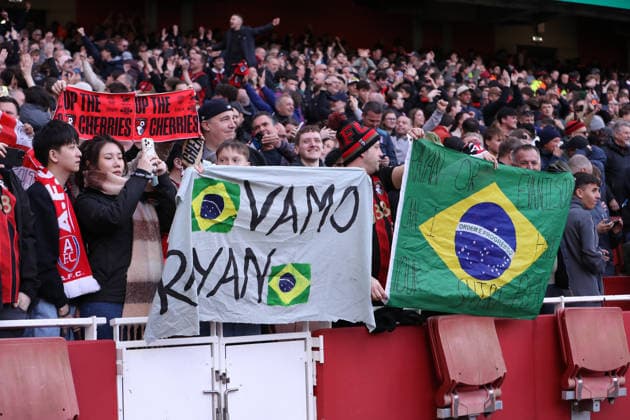 11th April 2026; Emirates Stadium, London, England; Premier League Football, Arsenal versus Bournemouth; Bournemouth fans after the match KatiexChan