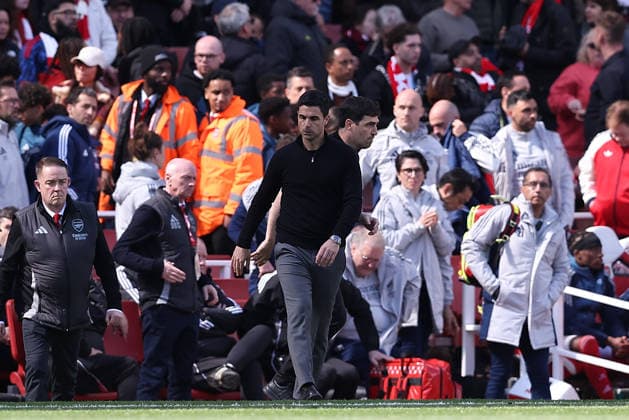 11th April 2026; Emirates Stadium, London, England; Premier League Football, Arsenal versus Bournemouth; Arsenal manager Mikel Arteta and Bournemouth manager Andoni Iraola after the match KatiexChan