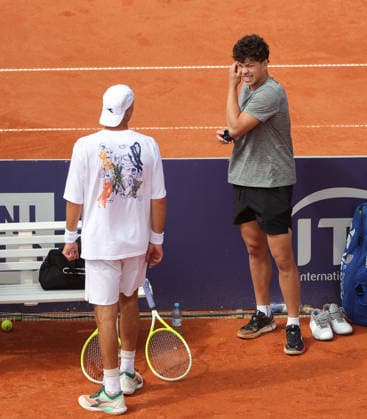 11.04.2026, BMW Open 2026, ATP, Tennis Herren Tour 500, MTTC Iphitos, Muenchen, Tennis, im Bild: Jan Lennard Struff (GER) und Ben Shelton (USA)