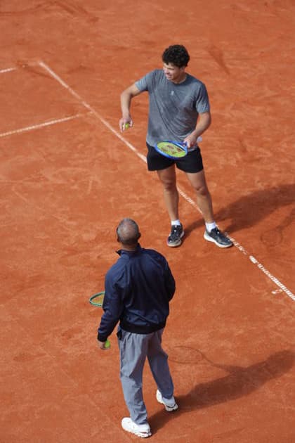 11.04.2026, BMW Open 2026, ATP, Tennis Herren Tour 500, MTTC Iphitos, Muenchen, Tennis, im Bild: Ben Shelton (USA) und Vater Bryan