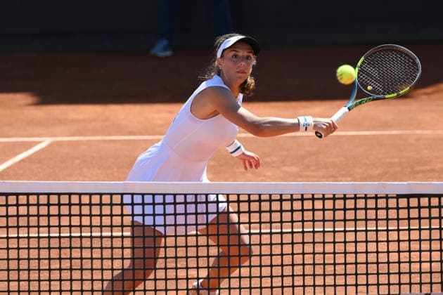 RECORD DATE NOT STATED 11th April 2026; ASD Colle degli Dei, Velletri, Italy; Billie Jean King Cup Qualifiers, Round One, Italy versus Japan; Lucia Bronzetti of Italy AllShotxLive
