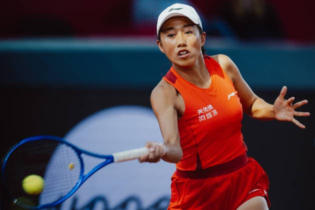 TENNIS - WTA, Tennis Damen Upper Austria Ladies Linz LINZ,AUSTRIA,11.APR.26 - TENNIS - WTA Tour, Upper Austria Ladies Linz. Image shows Shuai Zhang (CHN).  GEPAxpictures xAlexanderxSolc