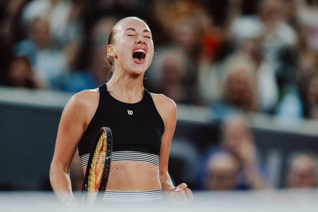 TENNIS - WTA, Tennis Damen Upper Austria Ladies Linz LINZ,AUSTRIA,11.APR.26 - TENNIS - WTA Tour, Upper Austria Ladies Linz. Image shows the rejoicing of Anastasia Potapova (AUT).  GEPAxpictures xAlexanderxSolc
