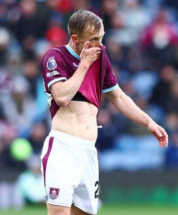 James Ward-Prowse of Burnley looks dejected Burnley v Brighton and Hove Albion, Premier League, Football, Turf Moor, Burnley, UK - 11 Apr 2026Burnley Turf Moor United Kingdom EDITORIAL USE ONLY No use with unauthorised audio, video, data, fixture lists, club league logos or live services. Online in-match use limited to 120 images, no video emulation. No use in betting, games or single club league player publications. Copyright: xMattxWest Shutterstockx 16823549an