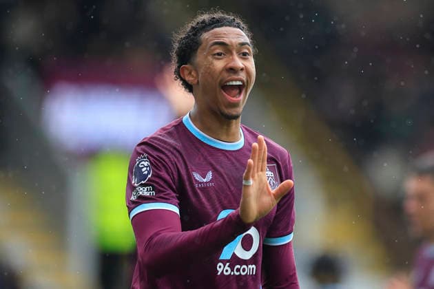 Burnley v Brighton and Hove Albion, Premier League Bashir Humphreys (12) of Burnley during the Premier League match between Burnley and Brighton and Hove Albion at Turf Moor, Burnley, UK on 11 April 2026. Burnley Turf Moor Lancashire UK Editorial use only DataCo restrictions apply See www.football-dataco.com , Copyright: xConorxMolloyx PSI-24053-0079