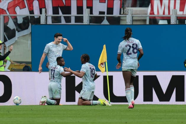 April 11, 2026, Milan, Lombardia, Italy: UdineseÃ¢â‚¬â ¢s JURGEN EKKELENKAMP celebrates after scoring a goal during the Italian Serie A Enilive soccer championship football match between AC Milan and Udinese Calcio at San Siro Stadium on April 11th, 2026, Milan, Italy Milan Italy - ZUMAr199 20260411_zsp_r199_042 Copyright: xMattiaxRadonix