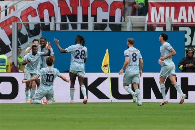 April 11, 2026, Milan, Lombardia, Italy: UdineseÃ¢â‚¬â ¢s JURGEN EKKELENKAMP celebrates after scoring a goal during the Italian Serie A Enilive soccer championship football match between AC Milan and Udinese Calcio at San Siro Stadium on April 11th, 2026, Milan, Italy Milan Italy - ZUMAr199 20260411_zsp_r199_044 Copyright: xMattiaxRadonix