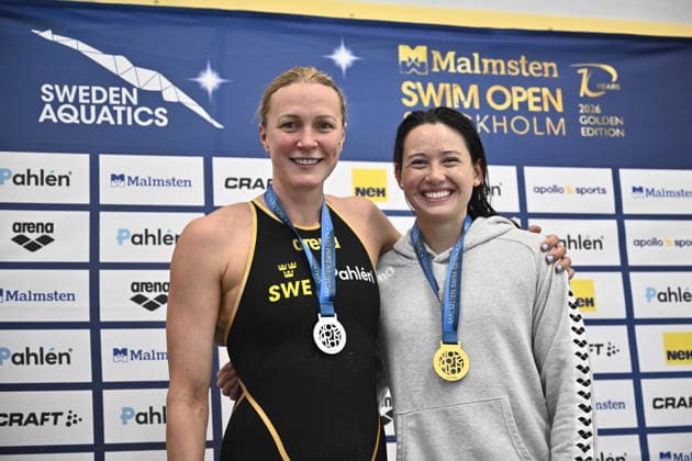 STOCKHOLM, SWEDEN 20260411 Siobhan Haughey, Hong Kong, wins and Sarah Sjöström comes in second place in the women s 50m freestyle during the Malmsten Swim Open at Erikdalsbadet in Stockholm. STOCKHOLM SWEDEN x10430x *** STOCKHOLM, SWEDEN 20260411 Siobhan Haughey, Hong Kong, wins and Sarah Sjöström comes in second place in the women s 50m freestyle during the Malmsten Swim Open at Erikdalsbadet in Stockholm STOCKHOLM SWEDEN x10430x  Copyright: xChristinexOlsson TTx MALMSTEN SWIM OPEN 2026