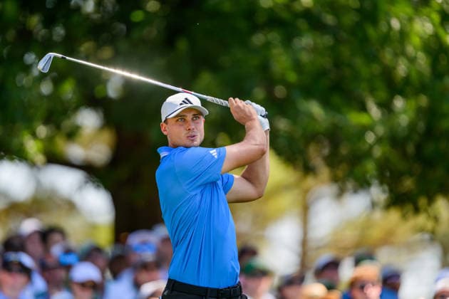 260411 Ludvig Aberg of Sweden during the third round of the 2026 Masters Golf Tournament on April 11, 2026 in Augusta. Photo: Petter Arvidson BILDBYRAN kod PA PA1195 golf masters bbeng the masters augusta Copyright: PETTERxARVIDSON BB260411PA026