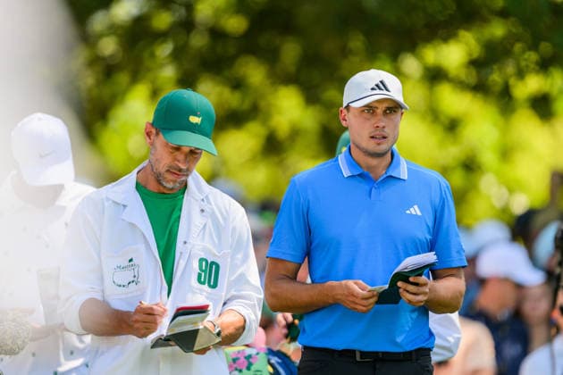260411 Ludvig Aberg of Sweden during the third round of the 2026 Masters Golf Tournament on April 11, 2026 in Augusta. Photo: Petter Arvidson BILDBYRAN kod PA PA1195 golf masters bbeng the masters augusta Copyright: PETTERxARVIDSON BB260411PA027
