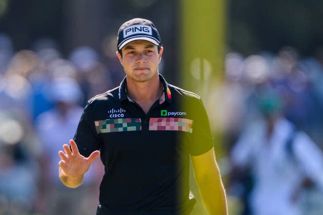 260411 Viktor Hovland of Norway during the third round of the 2026 Masters Golf Tournament on April 11, 2026 in Augusta. Photo: Petter Arvidson BILDBYRAN kod PA PA1195 golf masters bbeng the masters augusta Copyright: PETTERxARVIDSON BB260411PA032