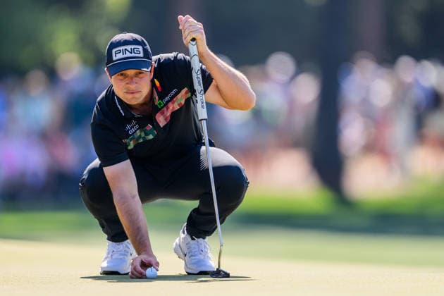 260411 Viktor Hovland of Norway during the third round of the 2026 Masters Golf Tournament on April 11, 2026 in Augusta. Photo: Petter Arvidson BILDBYRAN kod PA PA1195 golf masters bbeng the masters augusta Copyright: PETTERxARVIDSON BB260411PA034