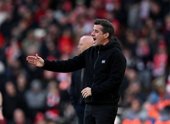 Marco Silva manager of Fulham on the touchline Liverpool v Fulham, Premier League, Football, Anfield, Liverpool, UK - 11 Apr 2026Liverpool Anfield United Kingdom EDITORIAL USE ONLY No use with unauthorised audio, video, data, fixture lists, club league logos or live services. Online in-match use limited to 120 images, no video emulation. No use in betting, games or single club league player publications. Copyright: xAnnaxGowthorpe Shutterstockx 16823590az