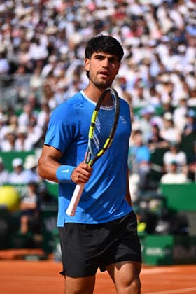 2026 Rolex Monte-Carlo Masters - Day 6 Carlos Alcaraz (ESP) during his semi final match at the 2026 Rolex Monte-Carlo Masters in Monte-Carlo, MONACO, on April 11th, 2026. Photo by Corinne Dubreuil ABACAPRESS.COM Monte-Carlo Monaco  Copyright: xDubreuilxCorinne ABACAx