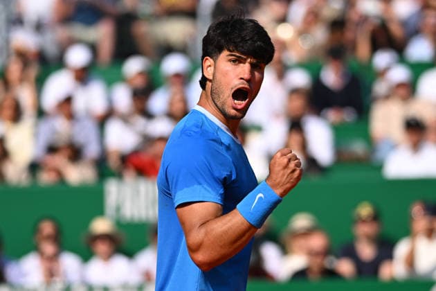2026 Rolex Monte-Carlo Masters - Day 6 Carlos Alcaraz (ESP) during his semi final match at the 2026 Rolex Monte-Carlo Masters in Monte-Carlo, MONACO, on April 11th, 2026. Photo by Corinne Dubreuil ABACAPRESS.COM Monte-Carlo Monaco  Copyright: xDubreuilxCorinne ABACAx