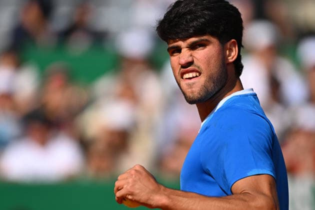 2026 Rolex Monte-Carlo Masters - Day 6 Carlos Alcaraz (ESP) during his semi final match at the 2026 Rolex Monte-Carlo Masters in Monte-Carlo, MONACO, on April 11th, 2026. Photo by Corinne Dubreuil ABACAPRESS.COM Monte-Carlo Monaco  Copyright: xDubreuilxCorinne ABACAx