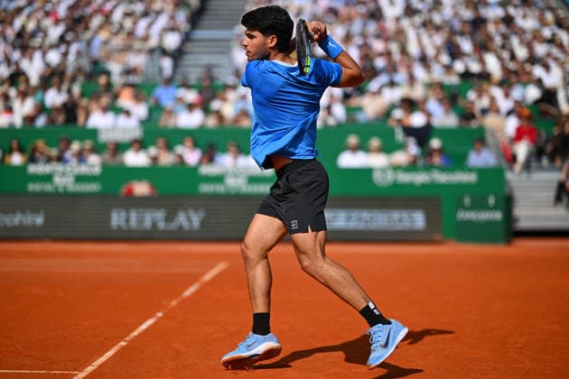 2026 Rolex Monte-Carlo Masters - Day 6 Carlos Alcaraz (ESP) during his semi final match at the 2026 Rolex Monte-Carlo Masters in Monte-Carlo, MONACO, on April 11th, 2026. Photo by Corinne Dubreuil ABACAPRESS.COM Monte-Carlo Monaco  Copyright: xDubreuilxCorinne ABACAx