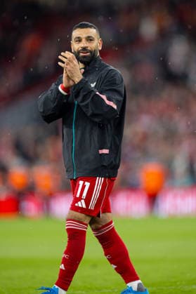 Football - FA Premier League - Liverpool FC v Fulham FC LIVERPOOL, ENGLAND - Saturday, April 11, 2026: Liverpool s Mohamed Salah applauds the supporters after the FA Premier League match between Liverpool FC and Fulham FC at Anfield. The game ended 2-0. (Photo by David Rawcliffe Propaganda) LIVERPOOL Anfield MERSEYSIDE ENGLAND  Copyright: xDavidxRawcliffex P2026-04-11-Liverpool_Fulham-112