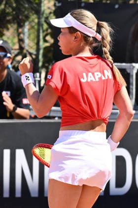 TENNIS - Internazionali di Tennis - BJK Cup Qualifiers - Italy vs Japan Himeno Sakatsume Japan during the Billie Jean King Cup by Gainbridge Qualifiers 2026, match between Italy and Japan at ASD Colle degli Dei on April 11, 2026 in Velletri, Italy. Velletri Italy  Copyright: xIPAxSport ABACAx