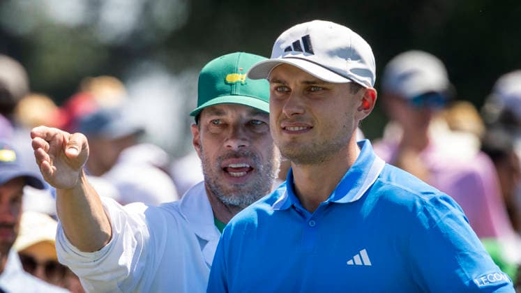 AUGUSTA 20260409 Ludvig Aberg waits for the 14th hole during the first day of competition of the US Masters at Augusta National Golf Club in the USA. Photo Christer Höglund TT code 40750 AUGUSTA USA x40750x Copyright: xChristerxHöglundx US MASTERS GOLF