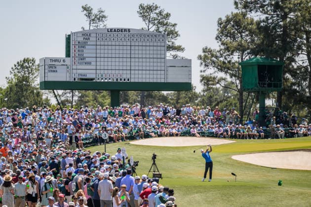 260411 Ludvig Aberg of Sweden during the third round of the 2026 Masters Golf Tournament on April 11, 2026 in Augusta. Photo: Petter Arvidson BILDBYRAN kod PA PA1195 golf masters bbeng the masters augusta sweden sverige Copyright: PETTERxARVIDSON BB260411PA054