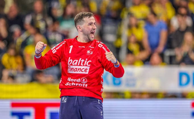 GER, Mannheim, Rhein-Neckar Löwen vs Flensburg-Handewitt, Daikin Handball-Bundesliga, Handball, HBL, Spielzeit 2025 2026, SAP Arena, 28. Spieltag im Bild: Benjamin Buric (SG Flensburg‘Handewitt 1), Parade, Jubel und Freude, Emotionen DFB DFL REGULATIONS PROHIBIT ANY USE OF PHOTOGRAPHS AS IMAGE SEQUENCES AND OR QUASI-VIDEO, 11.04.2026 Copyright: HMBxMedia HendrikxHamelau