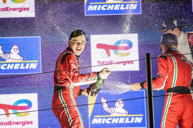 AUTO - MLC 2026 - BARCELONA 50 MASCHIO Giovanni (ita), QUEEN Colin (usa), 23Events Racing, Ligier JS P325 - Toyota, LMP3, portrait podium, portrait during the 1st round of the 2026 Michelin Le Mans Cup on the Circuit de Barcelona-Catalunya from April 10 to 12, 2026 in Barcelona, Spain - BarcelonaSpain  Copyright: xXavixBonillax
