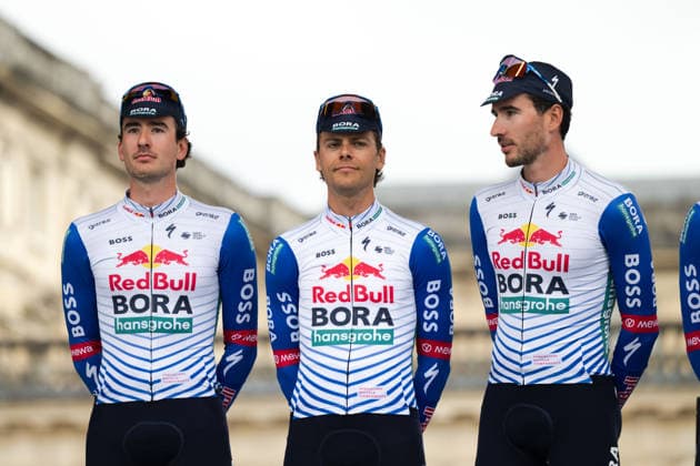 Radsport, Paris-Roubaix, Team-Präsentation Herren, 11.04.2026 Mitte: Arne Marit (BEL, Red Bull - BORA - hansgrohe) Compiegne Frankreich Copyright: xMarcelxHilgerx
