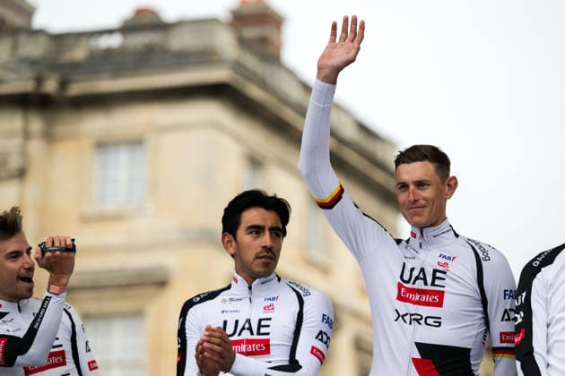 Radsport, Paris-Roubaix, Team-Präsentation Herren, 11.04.2026 Rechts: Nils Politt (GER, UAE Team Emirates - XRG) Compiegne Frankreich Copyright: xMarcelxHilgerx