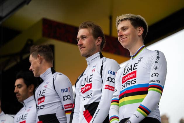 Radsport, Paris-Roubaix, Team-Präsentation Herren, 11.04.2026 Tadej Pogacar (SLO, UAE Team Emirates - XRG) Compiegne Frankreich Copyright: xMarcelxHilgerx