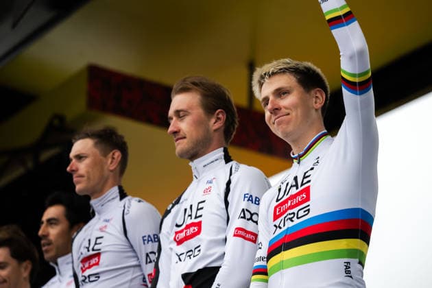 Radsport, Paris-Roubaix, Team-Präsentation Herren, 11.04.2026 Tadej Pogacar (SLO, UAE Team Emirates - XRG) Compiegne Frankreich Copyright: xMarcelxHilgerx