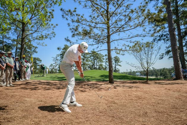 260411 Haotong Li of China during the third round of the 2026 Masters Golf Tournament on April 11, 2026 in Augusta. Photo: Petter Arvidson BILDBYRAN kod PA PA1195 golf masters bbeng the masters augusta Copyright: PETTERxARVIDSON BB260411PA080