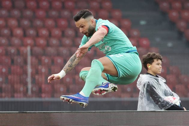 FC Zuerich - FC Lugano Torjubel Renato Steffen (FC Lugano) 11.04.2026 Stadion Letzigrund Zuerich, SCHWEIZ, Saison 2025 2026 Herren Fussball Super League FC Zuerich - FC Lugano Torjubel Renato Steffen (FC Lugano) *** FC Zuerich FC Lugano Goal celebration Renato Steffen FC Lugano 11 04 2026 Stadium Letzigrund Zuerich, SWITZERLAND, Season 2025 2026 Men Soccer Super League FC Zuerich FC Lugano Goal celebration Renato Steffen FC Lugano 