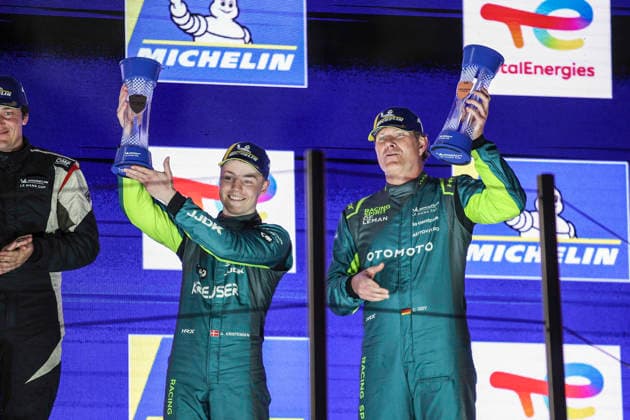 AUTO - MLC 2026 - BARCELONA 24 GISY Christian (ger), KRISTENSEN Oskar (den), Racing Spirit of LÃ man, Ligier JS P325 - Toyota, LMP3 Pro Am, podium, portrait during the 1st round of the 2026 Michelin Le Mans Cup on the Circuit de Barcelona-Catalunya from April 10 to 12, 2026 in Barcelona, Spain - BarcelonaSpain  Copyright: xXavixBonillax