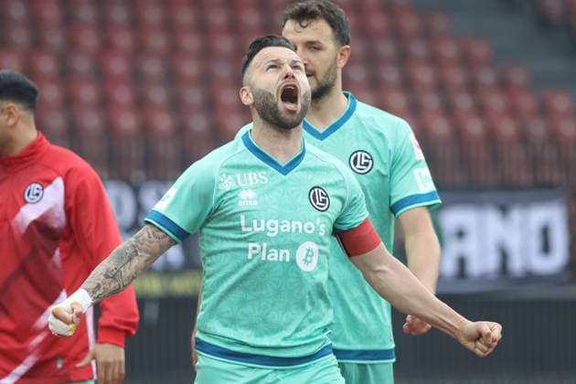 FC Zuerich - FC Lugano Torjubel Renato Steffen (FC Lugano) 11.04.2026 Stadion Letzigrund Zuerich, SCHWEIZ, Saison 2025 2026 Herren Fussball Super League FC Zuerich - FC Lugano Torjubel Renato Steffen (FC Lugano) *** FC Zuerich FC Lugano Goal celebration Renato Steffen FC Lugano 11 04 2026 Stadium Letzigrund Zuerich, SWITZERLAND, Season 2025 2026 Men Soccer Super League FC Zuerich FC Lugano Goal celebration Renato Steffen FC Lugano 