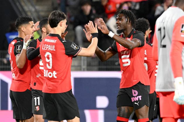Stade Rennais FC v Angers SCO - Ligue 1 McDonald s 2025 2026 10 Ludovic BLAS (srfc) - 03 Lilian BRASSIER (srfc) during the Ligue 1 McDonald s match between Rennes and Angers at Roazhon Park on April 11, 2026 in Rennes, France. Rennes France  Copyright: xFEPx 776348354
