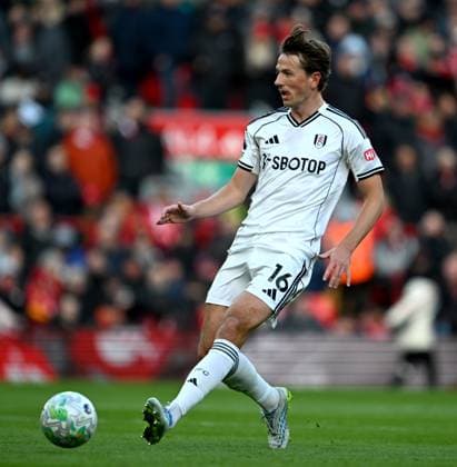 Sander Berge of Fulham Liverpool v Fulham, Premier League, Football, Anfield, Liverpool, UK - 11 Apr 2026Liverpool Anfield United Kingdom EDITORIAL USE ONLY No use with unauthorised audio, video, data, fixture lists, club league logos or live services. Online in-match use limited to 120 images, no video emulation. No use in betting, games or single club league player publications.  Copyright: xAnnaxGowthorpe Shutterstockx 16823590by