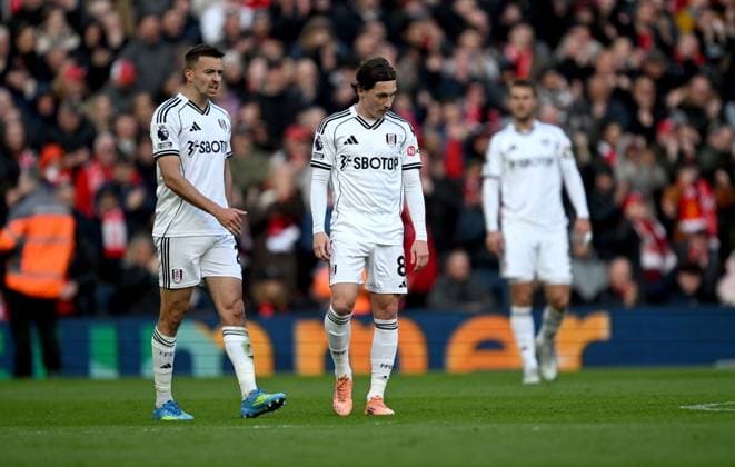 Timothy Castagne and Harry Wilson of Fulham are dejected Liverpool v Fulham, Premier League, Football, Anfield, Liverpool, UK - 11 Apr 2026Liverpool Anfield United Kingdom EDITORIAL USE ONLY No use with unauthorised audio, video, data, fixture lists, club league logos or live services. Online in-match use limited to 120 images, no video emulation. No use in betting, games or single club league player publications.  Copyright: xAnnaxGowthorpe Shutterstockx 16823590cd
