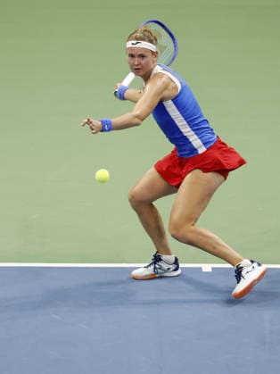 Czech tennis player Marie Bouzkova during the match Switzerland vs. Czech Republic, Billie Jean King Cup 2026, April 11, 2026, Biel, Switzerland. (CTKxPhoto PavelxLebeda) CTKPhotoF202604110024501  CTKPhotoF202604110024501