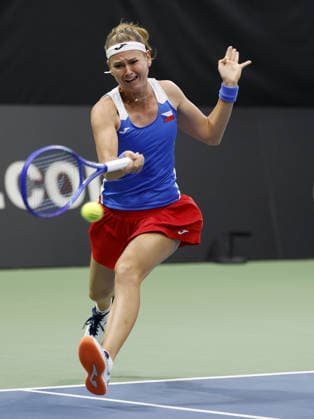 Czech tennis player Marie Bouzkova during the match Switzerland vs. Czech Republic, Billie Jean King Cup 2026, April 11, 2026, Biel, Switzerland. (CTKxPhoto PavelxLebeda) CTKPhotoF202604110024601  CTKPhotoF202604110024601