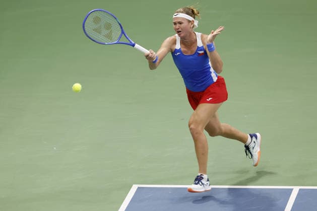 Czech tennis player Marie Bouzkova during the match Switzerland vs. Czech Republic, Billie Jean King Cup 2026, April 11, 2026, Biel, Switzerland. (CTKxPhoto PavelxLebeda) CTKPhotoF202604110024701  CTKPhotoF202604110024701