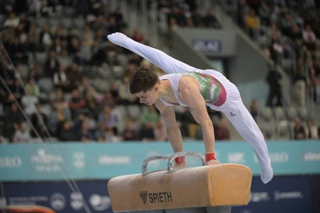 FIG APPARATUS WORLD CUP 2026 (CRO),Finals Day 1 (MAG, WAG), Hall Gradski vrt , Osijek, Croatia, 11.04.2026 IVANOV David (BUL) during FIG APPARATUS WORLD CUP 2026 (CRO),Final Day 1, Pommel Horse (MAG), Hall Gradski vrt , Osijek, Croatia, 11.04.2026 *** FIG APPARATUS WORLD CUP 2026 CRO ,Finals Day 1 MAG, WAG , Hall Gradski vrt , Osijek, Croatia, 11 04 2026 IVANOV David BUL during FIG APPARATUS WORLD CUP 2026 CRO ,Final Day 1, Pommel Horse MAG , Hall Gradski vrt , Osijek, Croatia, 11 04 2026 Copyright: xBEAUTIFULxSPORTS Stanusicx